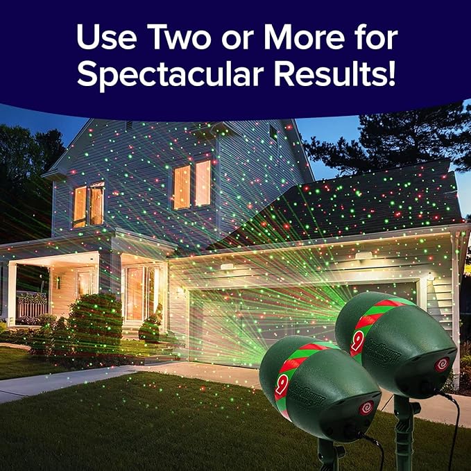 Star Shower Ultra 9 Outdoor Laser Light Show, AS SEEN ON TV, New 9 Unique Patterns, Showers Home w/Thousands of Lights, 3 Color Combinations, Motion or Still, Up to 3200 Sq Ft, Holiday Projector