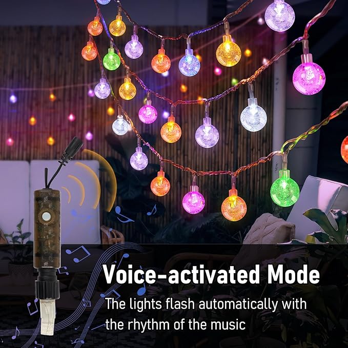 39FT Outdoor String Lights, 68 LED Patio Lights with Remote Control, Voice-Activated & Music Sync Mode, 16 Color-Changing Modes, Waterproof for Patio Garden Party Decor