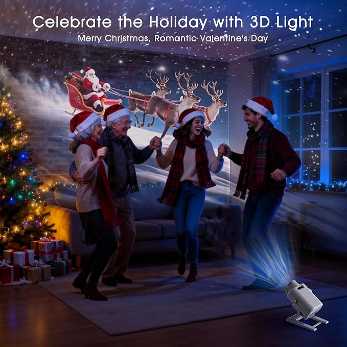 AIRIVO Cinematic Mood Projector, 3D Galaxy Star Projector with 60 Moving 3D Scenes&Bluetooth Speaker, Planetarium Night Light for Room Decor, Gifts for Kids, Teens, Adults, Valentine's Day