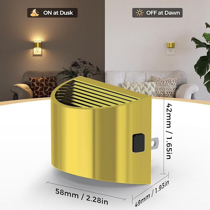 Night Light, Night Lights Plug into Wall, Adjustable, 3000K | 3 Level Brightness Adjustable Plug in Night Light, Dusk to Dawn Sensor, Nightlights for Adults, Bedroom, Bathroom, 2 packs