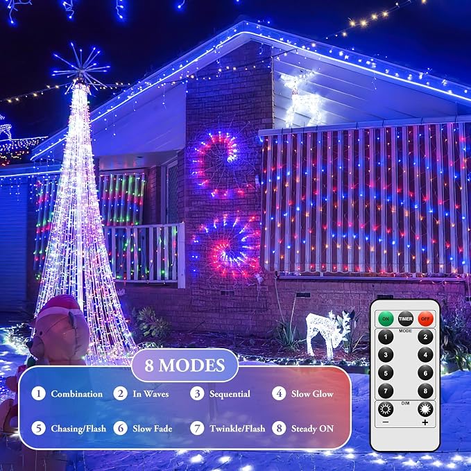 4 Pack 33FT 100 LED Fairy Lights Battery Operated with Timer & Remote, Waterproof Twinkle Lights Indoor Outdoor, 8 Modes Fairy String Lights for Bedroom Classroom DIY Wedding Decorations, Multicolor