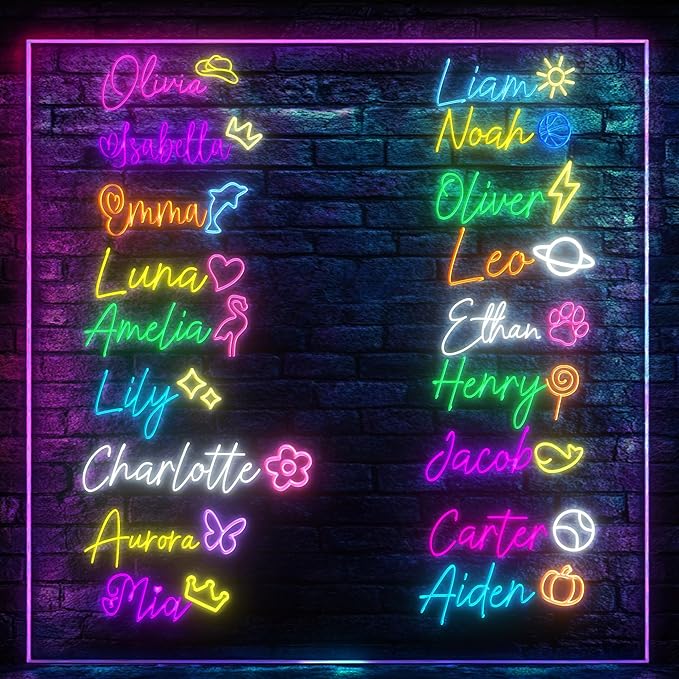 Custom Neon Signs, Personalized Neon Lights Sign, Neon Sign Customizable for Wall Decor Wedding Birthday Party Bedroom Bar Shop Name Logo Gift