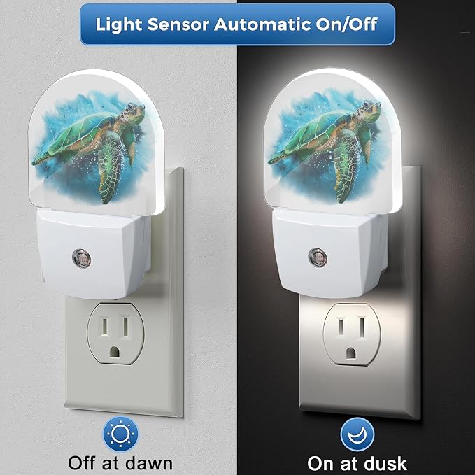 Sea Night Light, Auto Sensor Night Lights Plug Into Wall Home Indoor Stairway Kitchen Corridor, Night Lights Plug Into Wall Decor, Boys Girls Women Men Room Gifts
