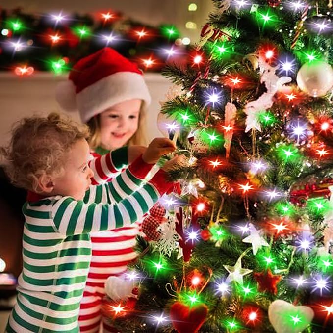 YJFWAL 12 Pack 10ft 30LED Timer Fairy Lights AAA Battery Powered, Starry String Lights with 8 Modes Remote Waterproof Twinkle Lights for DIY, Bedroom, Wedding, Party, Patio, Christmas Decor (Colorful)