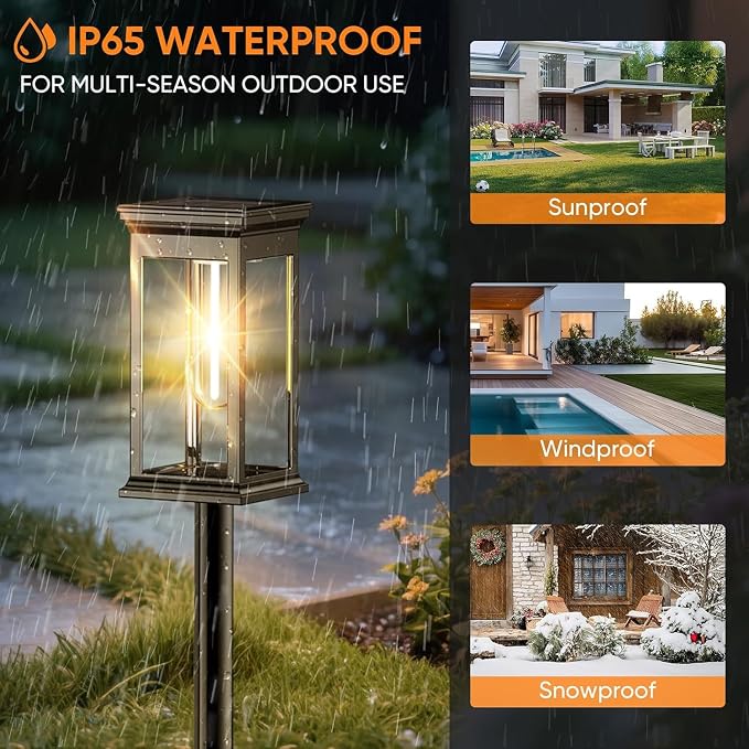 Solar Pathway Lights Outdoor Waterproof – 12 Pack Bright Solar Powered Garden Lights with Auto On/Off, IP65 LED Landscape Lighting for Walkway Patio Lawn Yard Decor