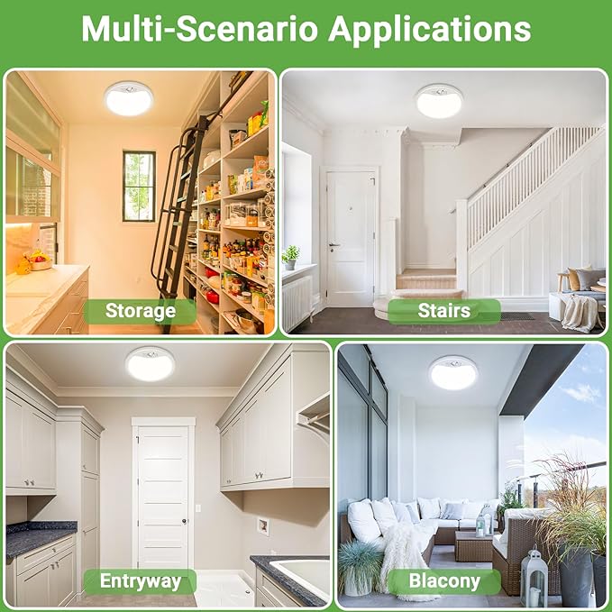 zemty 2Pack 7inch Motion Sensor Ceiling Lights Wired, 15W 1500lm 3CCT/3 Mode/30-120s Timer, Bright White LED Flush Mount Light Fixture Motion Activated for Closet Pantry Hallways Stairwells Garage