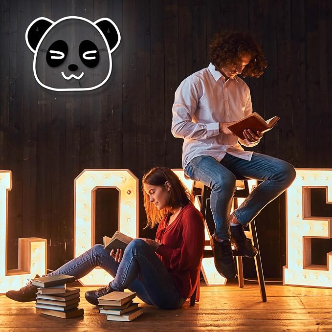 Neon Signs for Wall Decor,Panda LED Lights for Bedroom Home Decor,Funny Neon Signs for Man Cave Pub Bar Restaurant Christmas Party Birthday Gift Wall Art Decor Cool Lights Signs