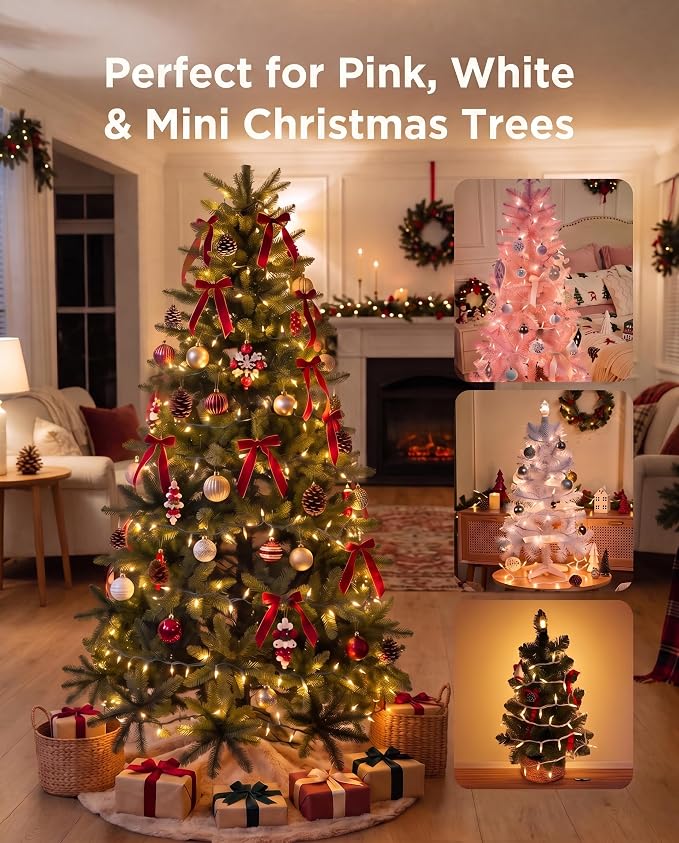 Brightown Christmas Lights Outdoor 100 Count 20Ft String Lights for Indoor | Clear Incandescent Bulb Mini Fairy Lights, Waterproof & Connectable for Xmas Decorations, Christmas Tree Garland, White Wire