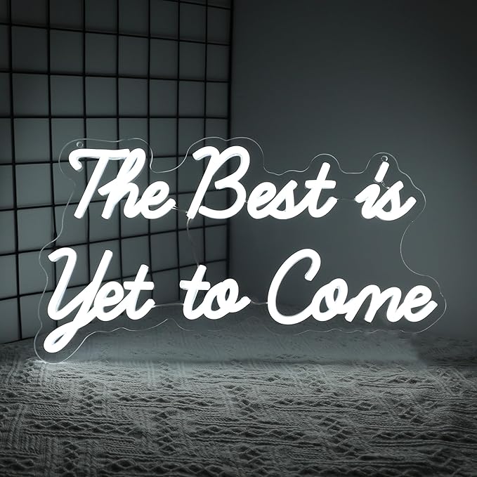 Whfobfe The Best is Yet to Come Neon Sign Led Neon Lights Signs for Wall Decor USB Powered Led for Room Decoration Home Game Room Bar Party Decor
