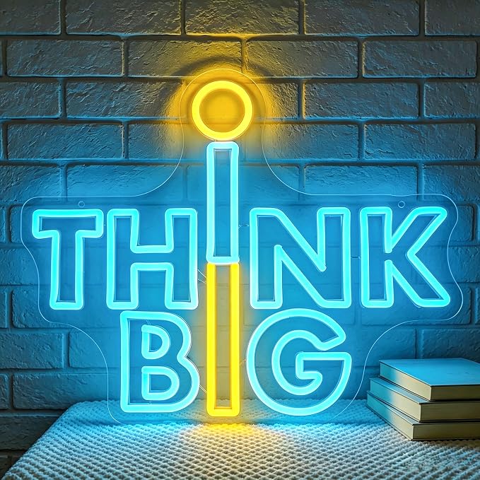 Positive Neon Lights Signs Neon Sign Led Sign Light for Wall Decor | Think Big Neon Sign for Room Decor,Positive Decoration,Motivational Wall Decor,Gift,5V USB Powered Dimmable