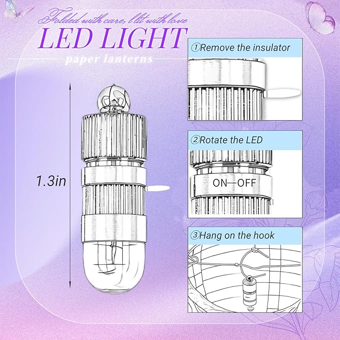 Chinese Paper Lanterns - Pack of 10, 10-Inch Purple Hanging Lights for Birthday Party Decorations, Ceiling Decor, Rainbow Classroom, Wedding, and Home Party
