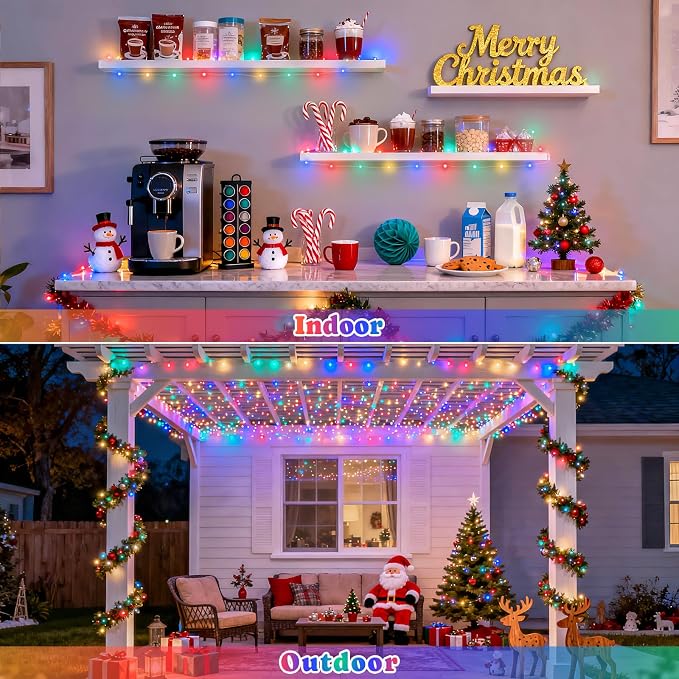 JMEXSUSS 2Pack Multicolor Fairy Lights Battery Operated, Total 400LED 132ft | With Remote, Waterproof, 8 Modes, Battery Powered Christmas Fairy String Lights for Bedroom Tree Patio Deck Garden Xmas Decor