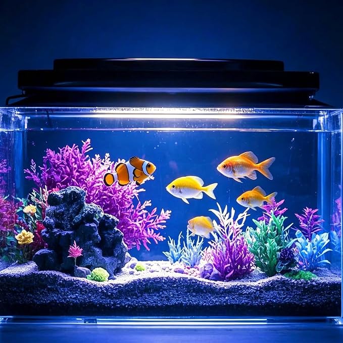 15 inches LED Aquarium Light, Fish Tank Light Underwater Light Submersible Crystal Glass Lights, 21 LED Beads 16 Colors 4 Modes Brightness Adjustable Memory Function IP68 Waterproof, 15"