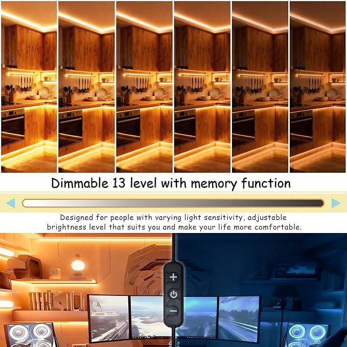 2 Set 50 FT Warm White Led Strip Lights for Bedroom Dimmable 100 FT 1800 LEDs Rope Light Flexible Super Bright White Tape Lights for Ceiling Room Home Decor Luces LEDs