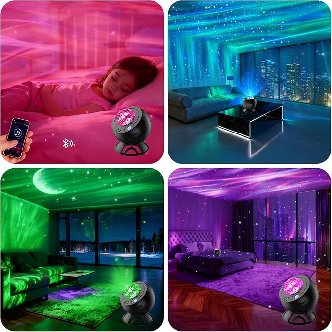 Star Projector,Northern Lights Projector,3 HD Projection Lenses Galaxy Projector for Bedroom,Bluetooth Speaker Star Light Projector,Moon Projector,Room Light Projector, Kids Bedroom Decoration