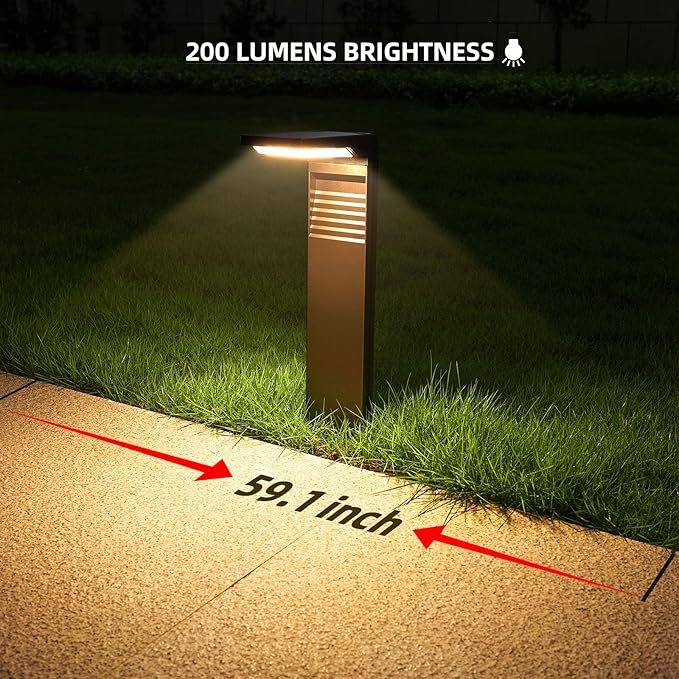 JOFIOS Solar Pathway Lights 8 Pack with Warm White and Cool White Mode, Modern Solar Path Lights Outdoor Waterproof, Perfect Solar Lights for Backyard, Lawn, Driveway, Walkway, Garden Decorative.