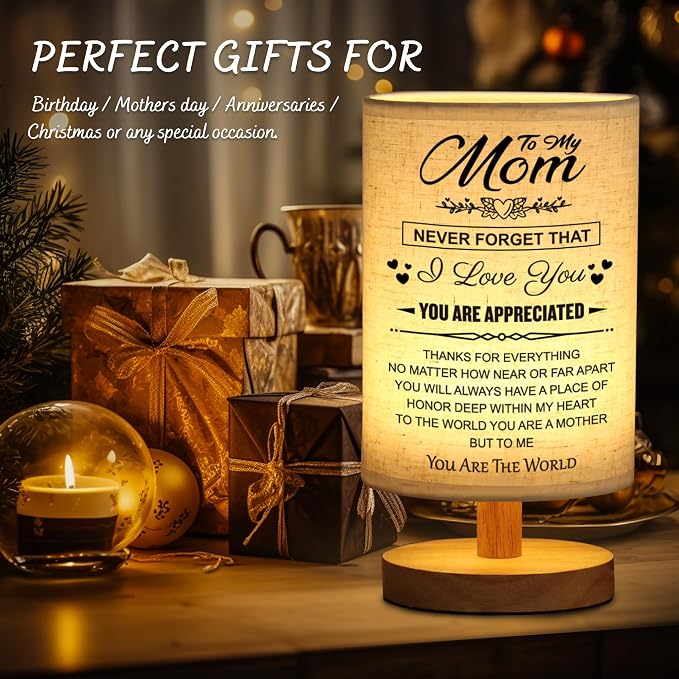WSYEAR Birthday Gifts for mom from Son-Table Lamp Mom Gifts from Daughter for Mother Night Light Present for Mom Mothers Day Valentines Day Christmas