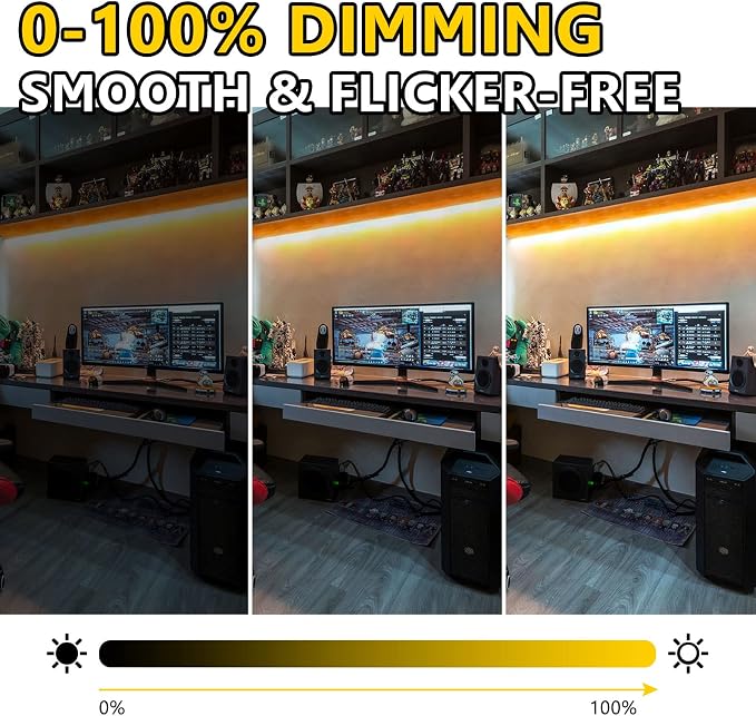 EMITEVER COB LED Strip Lights Warm White 2700K,UL 24V,8.2ft 1200LEDs | Ra 90+,IP30,3W/ft,305+Lumens/ft,5 Year Warranty(Power Supply Sold Separately)for bedroom,living room,kitchen