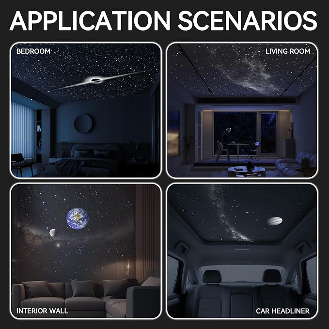 2-in-1 Galaxy Projector Night Light with 5 Projection Films for Bedroom