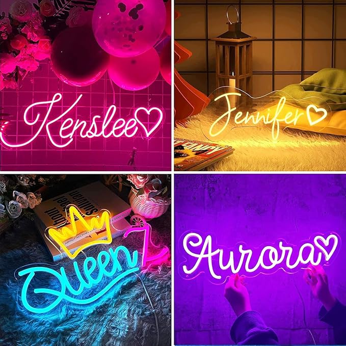 Custom Neon Signs, Personalised Large Led Neon Lights Sign for Wall Decor | Customizable, Wedding Birthday Party Decoration, Bedroom Home Bar Business Shop Name Logo decorative Light