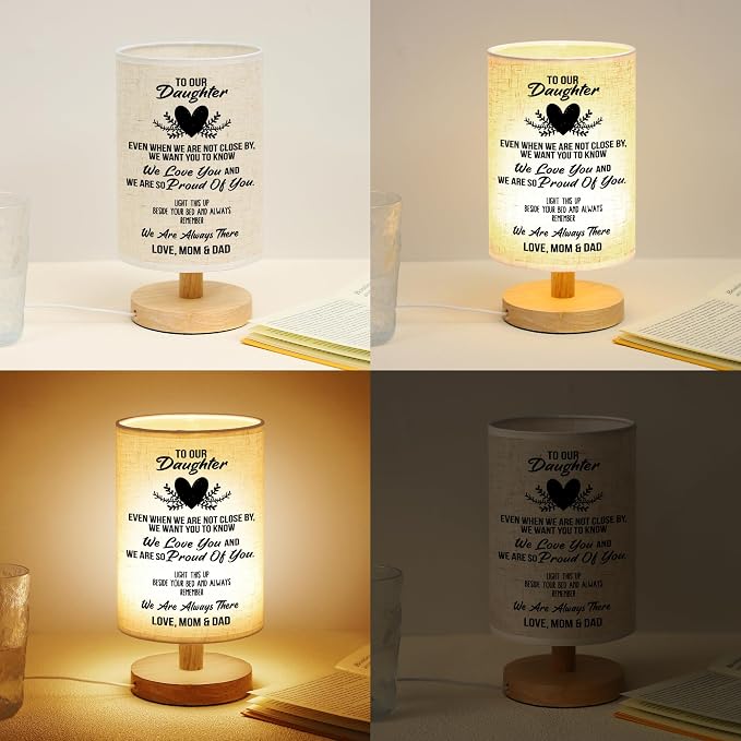 WSYEAR Gifts for Daughter from Mom Dad Table Lamp, Daughter Birthday Gifts from Mother, Night Light Gifts to Daughter from Father for Christmas Graduation Wedding Gifts