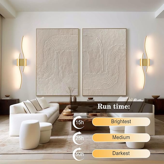 KARTOOSH Wireless Wall Sconces Set of 2, Dimmable LED Sconce with Remote | Battery Operated Wall Sconce with 3 CCT Night-Light Timer Memory Modern Wall Sconces for Living Room, Hallway, Bedroom