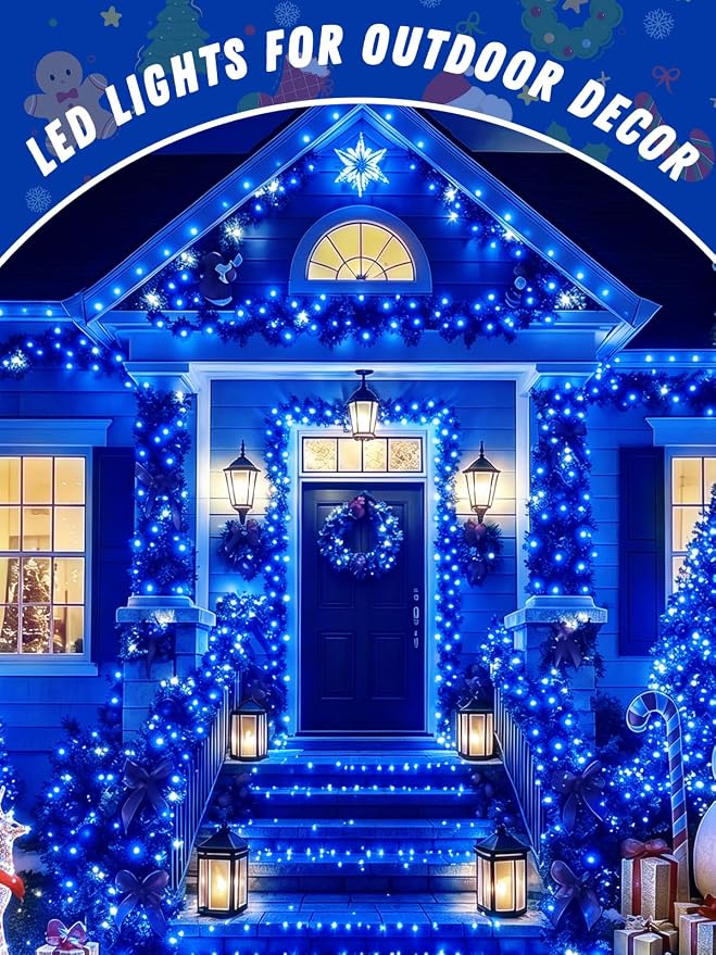 4 Pack 60 LED Fairy Lights Battery Operated with Timer, String Lights Blue | 20 FT, Cuttable Copper Wire, Waterproof Battery Lights for Indoor Outdoor, Wedding, Birthday, Bedroom, Christmas Decorations