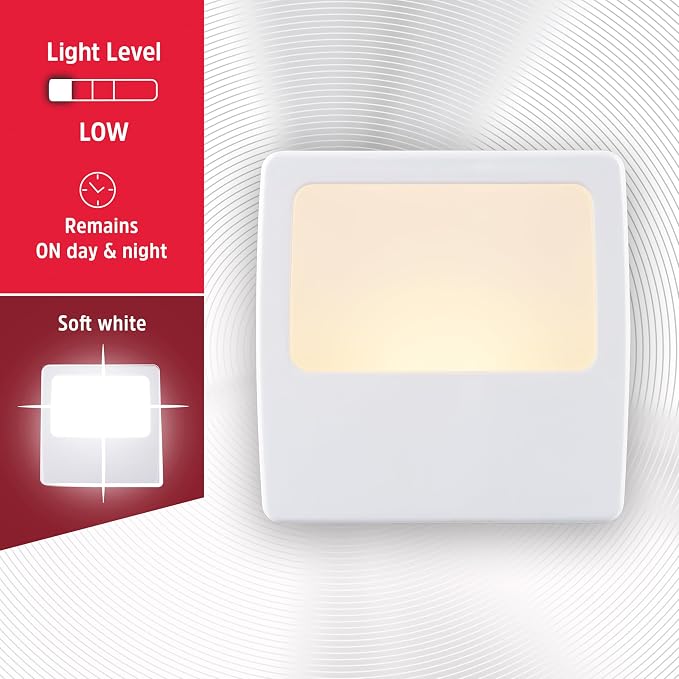 Energizer Night Lights Plug into Wall, 2-Pack, LED Plug in Nightlight | Soft Warm White, Always On, Adults, Kids, Bedroom, Bathroom, Nursery, Hallway, Kitchen, UL Safety Listed, 81568