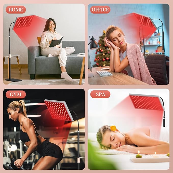 Red Light Therapy for Body, Infrared Light Therapy Panel Lamp with Stand, 660nm and 850nm Near Infrared LED Red Lights Therapy Device at Home for Face and Body