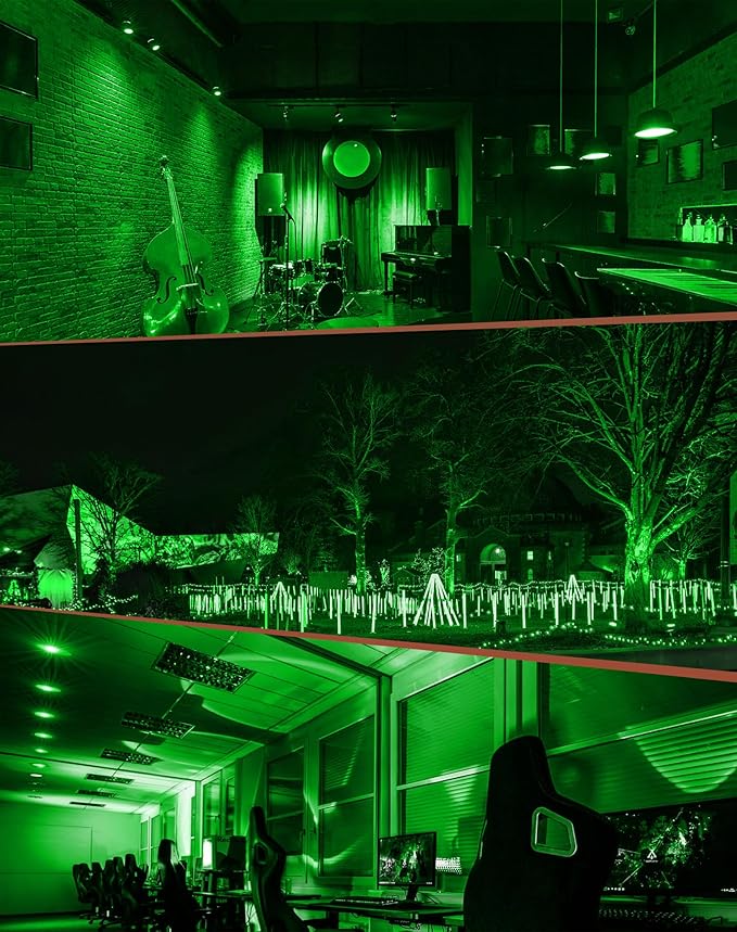 6-Pack MR16 Green LED Bulbs-Natural 5W 50W Halogen GU5.3 Base 12V 38° Beam for Garden, Plant Growth, Yard Accent & Eco Lighting