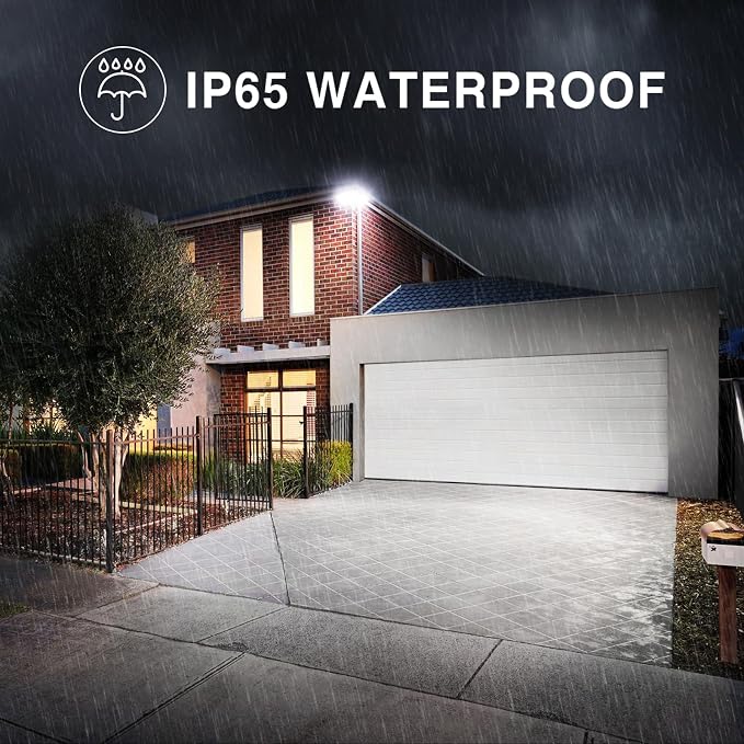 Onforu 150W Flood Lights Outdoor, 15000LM Brightness LED Light Outside, IP65 Waterproof LED Exterior Floodlight with 3 Adjustable Heads, 6500K White Outdoor Security Light for Yard Garage Eave
