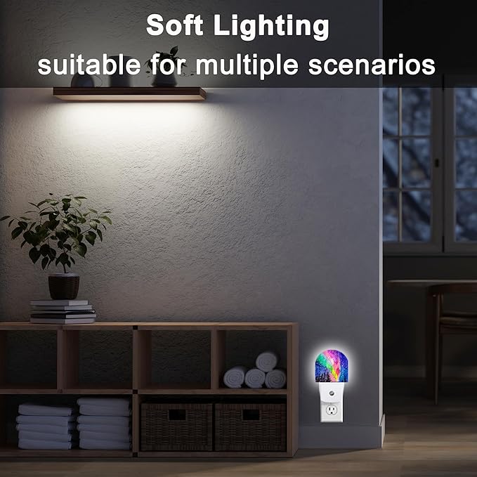 Northern Lights Night Light, Winter Forest Night Lights Plug Into Wall Light for Home Indoor Staircase Kitchen Corridor