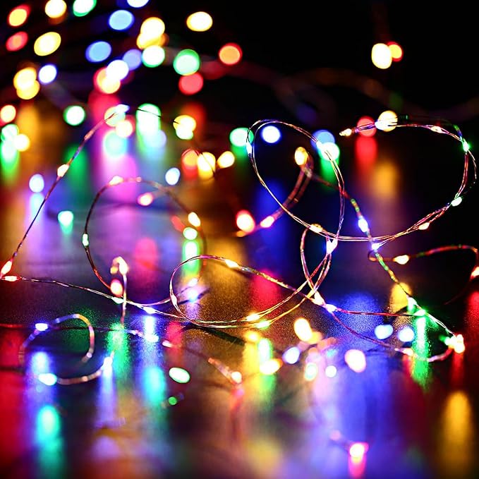 Joomer LED Fairy Lights Battery Operated, 4 Pack Each 16FT 50 LED Cuttable Starry Lights with Timer for Bedroom, Parties, Wedding Christmas Indoor Decor (Multicolor)