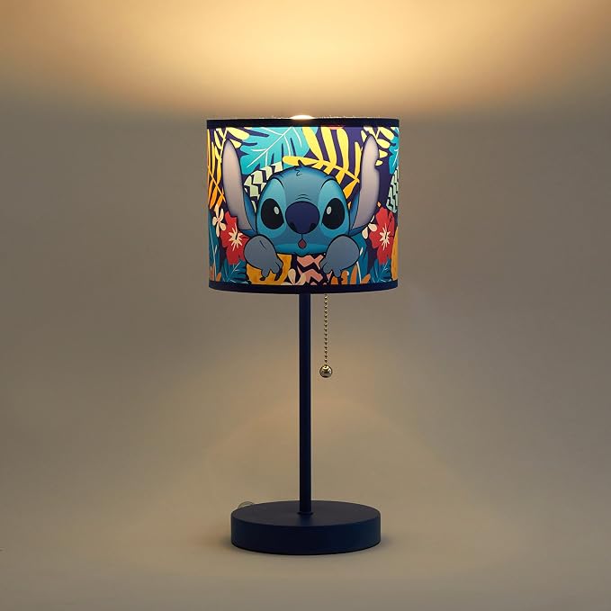 Lilo & Stitch Stick Table Kids Lamp with Pull Chain, Themed Printed Decorative Shade