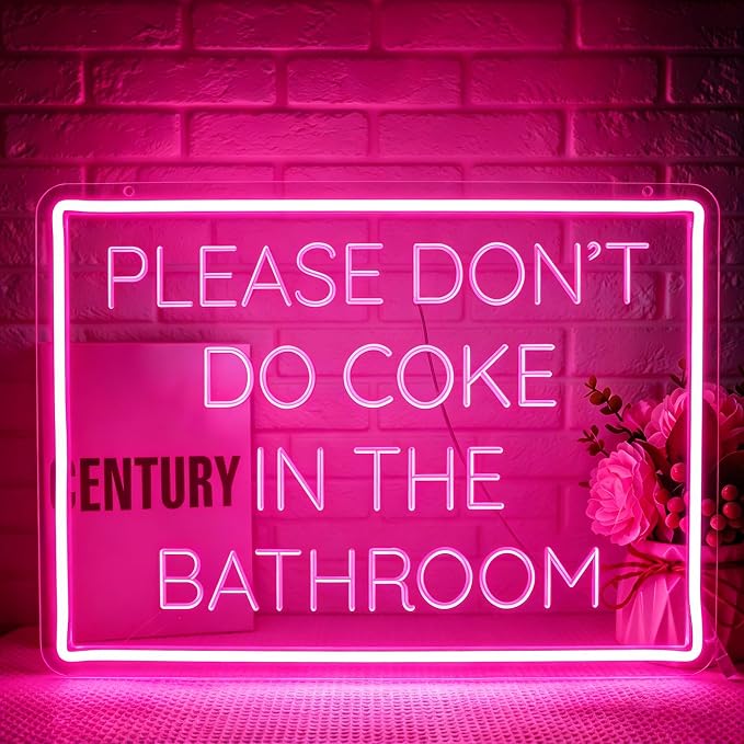 Pink Neon Sign Led Sign Neon Signs for Wall Decor Neon Lights | Please Don't Do In The Bathroom Led Light Up Sign, Pink Room Decor, Boys Girls Gift, Party, Wall Decor, 5V USB Powered