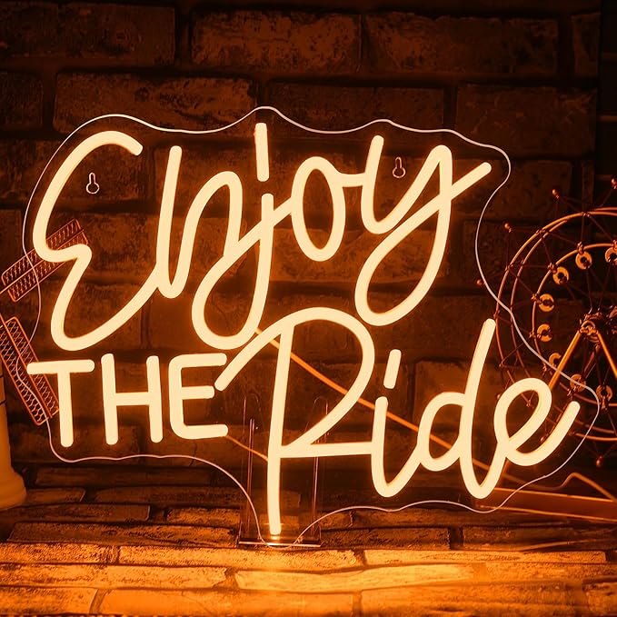 NOSUN Enjoy The Ride Neon Sign Sports Neon Signs LED Light Sign Gym logo Home Gym Decor Fitness Neon Light Gift for Cyclist Cycling neon sign