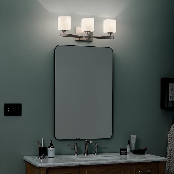 Kichler Marette 3-Light Bathroom Vanity Light, Brushed Nickel