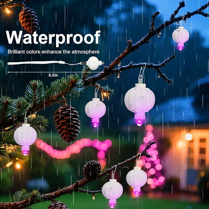 Aogist 48 Pack Small LED Lights Battery Powered Waterproof Hanging Light Last 48 Hours for Paper Lanterns,Balloons,Floral,Weddings & Festival Christmas Decorations,Pink