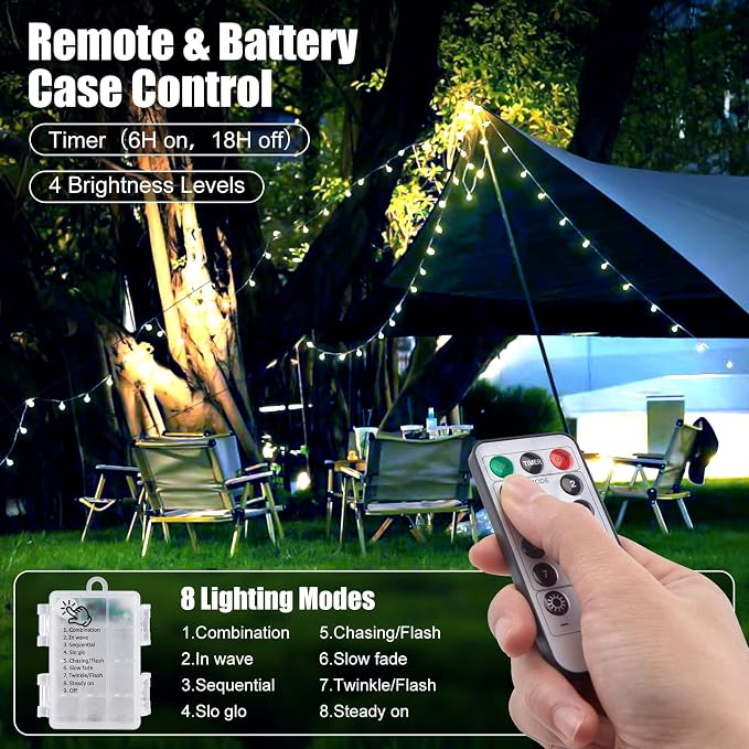 Globe String Lights Battery Operated - 21 Feet 60 Led Twinkle Fairy Lights, 8 Modes with Remote Mini Globe Lights for Indoor Outdoor Bedroom Party Wedding Garden Christmas Tree Decor, Pure White