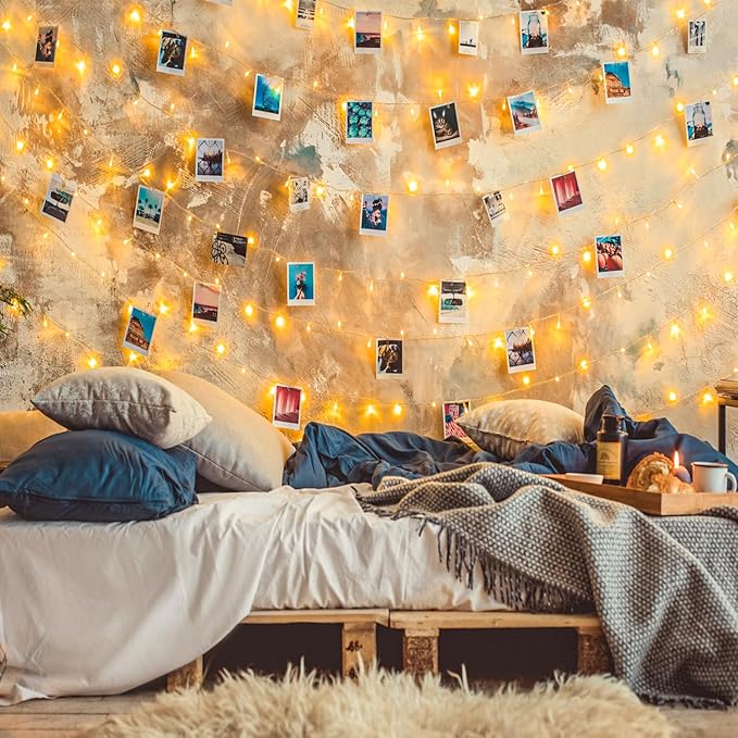 100+16.4FT Warm White LED Fairy Lights, Connectable Clear Wire String Lights with Timer,Waterproof Light Strand for Christmas Tree, Bedroom, Patio, Wedding, Party, Indoor Outdoor Decor
