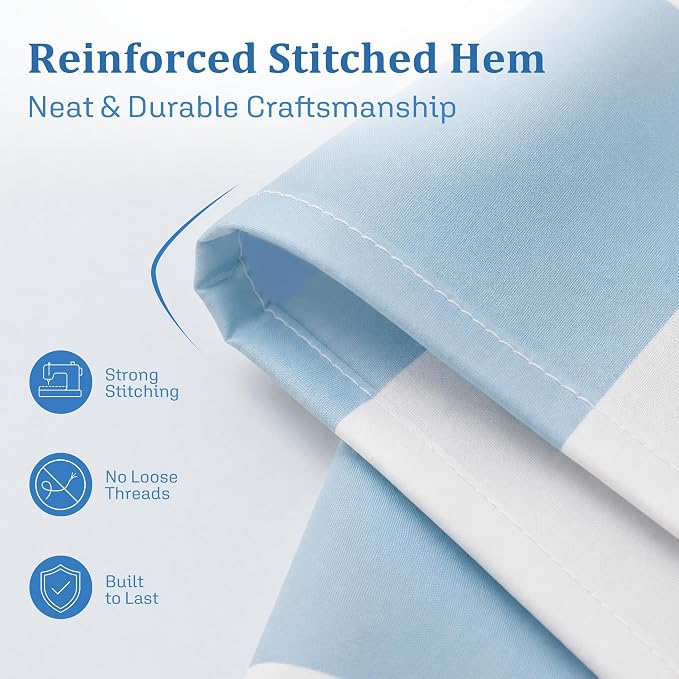 Ohocut Checkered Shower Curtain, Light Blue Shower Curtains for Bathroom, Cute Retro Checkboard Shower Curtain Vintage Aesthetic, Washable Fabric Bath Curtain 72''x72''