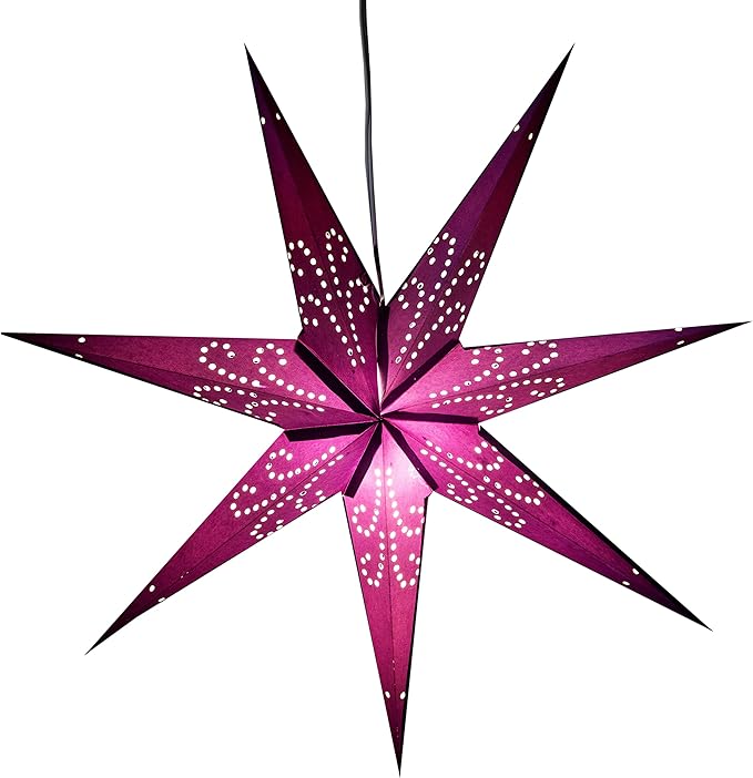 Hometown Evolution, Inc. Fountain Purple Paper Star Lantern with 12 Foot Power Cord Included