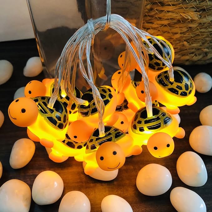 Cute Turtle Night Lights Turtle String Lights Battery Operated Bedroom Fairy Lights for Children Bedroom Home Holiday Decortion (Turtle, 1.65m/10LED)