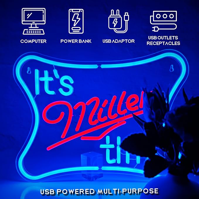 Bar Neon Signs for Wall Decor Dimmable Beer Led Neon Light Signs for Man Cave Home Party Pub Shop Beer Club Bedroom Neon Bar Sign Wall Art Decor