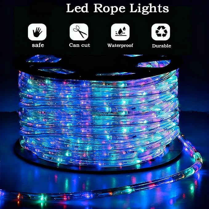 150FT Waterproof LED Christmas Rope Lights, 150FT 45M 1620LEDs Waterproof Led Strip Lights for Party Christmas Home Kitchen Bedroom Room Indoor Outdoor Decoration (Colorful)
