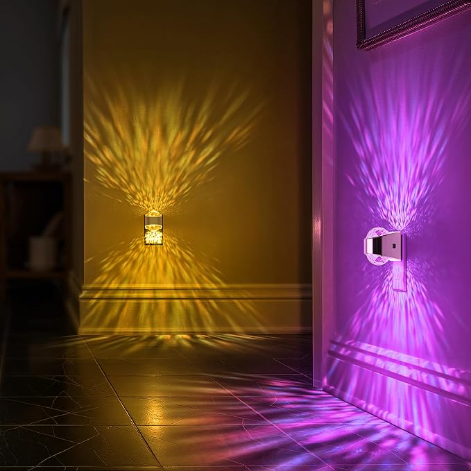 Night Lights Plug into Wall, Night Light Projector 9-Color RGB | Silver Night Light Projector for Kids, Galaxy Nightlight Dusk to Dawn Sensor for Bathroom, Gaming Room Decor Gifts, 2 pack