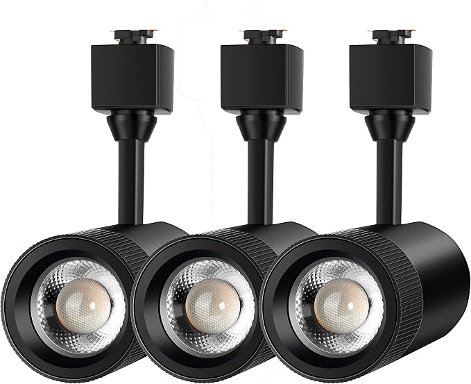 3 Pack 15W Dimmable LED Track Lighting Heads for J TypeTrack System 100W Equivalent, Adjustable 15°/24°/38°/60° LED Spotlight, 1200LM, CRI90+, 3000K Soft White, Black