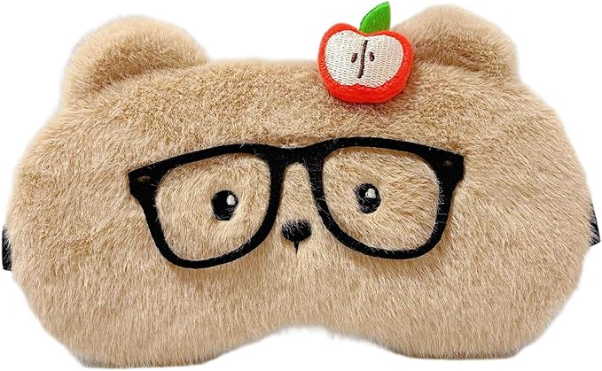 PERFECTSIGHT Cute Sleep Eye Masks (Glasses Bear)