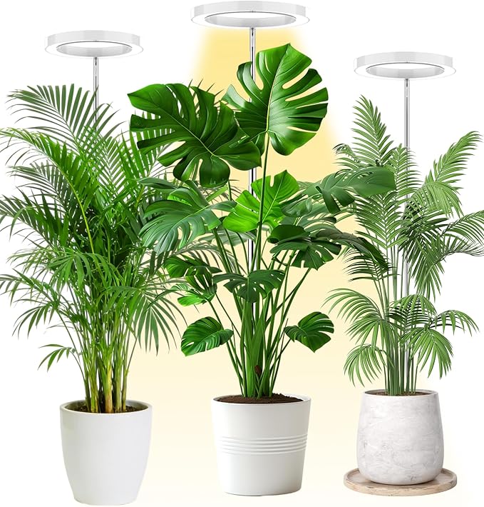 Plant Grow Light,LED Growing Light Full Spectrum for Indoor Plants,Aluminum Black Plant Lights,Height Adjustable, Automatic Timer, 5V Low Safe Voltage