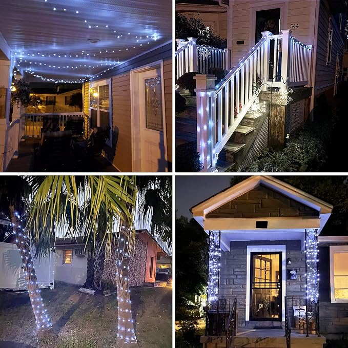 JMEXSUSS 2 Pack Fairy Lights Battery Operated, Total 400 LED 132ft, White | Fairy String Lights with Remote, Outdoor Waterproof, 8 Modes Twinkle Lights for Bedroom Classroom Party Tree Wall Patio Decor